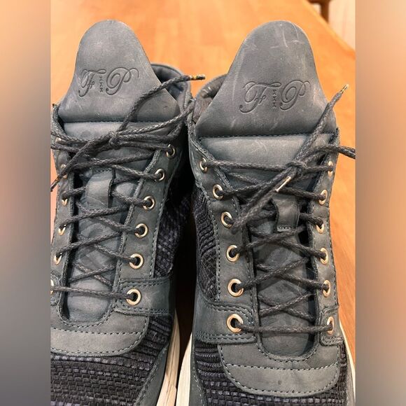 Filling Pieces High Top Sneakers US 11.5–12 Navy Suede Leather Handmade Portugal - Picture 12 of 14